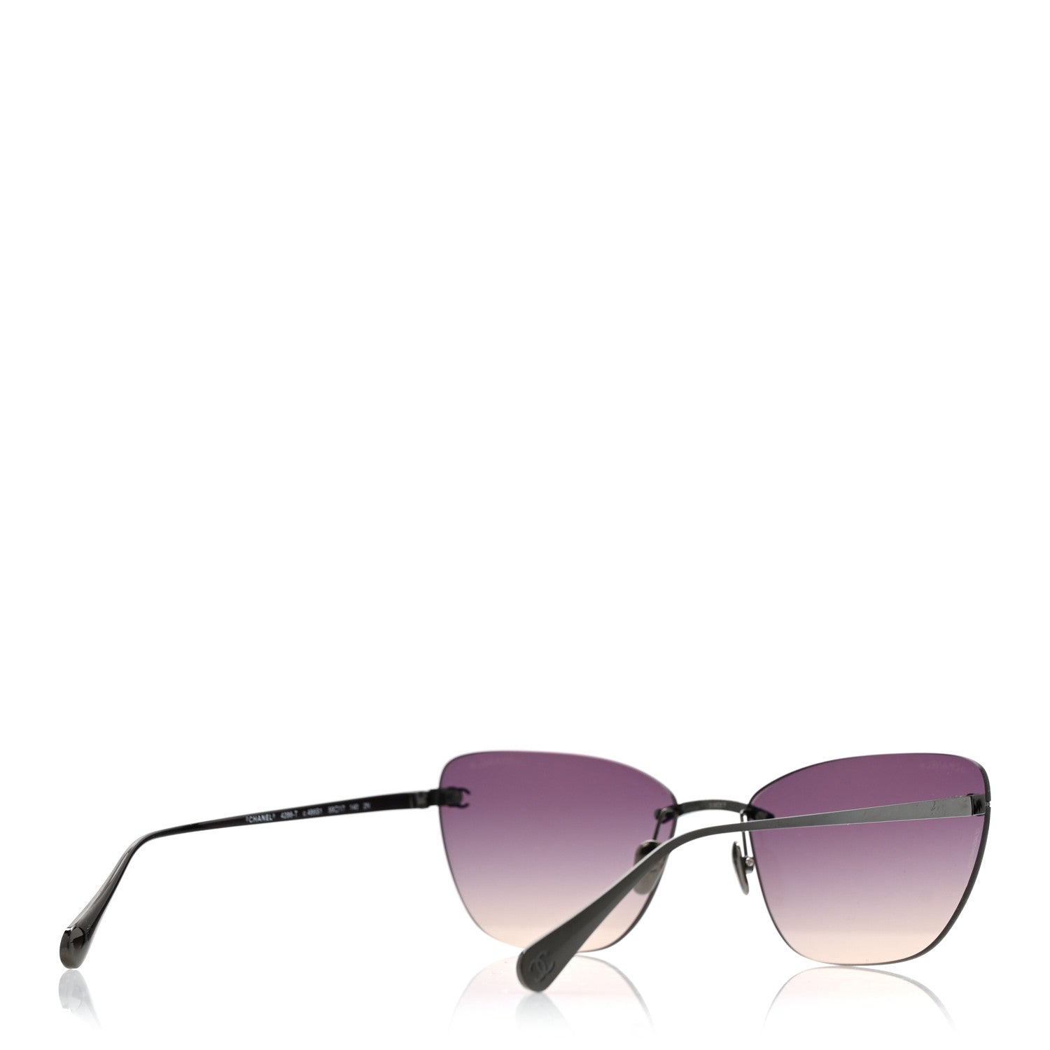 Chanel Titanium Cat Eye CC Sunglasses 4286-T Black 4 of 11
