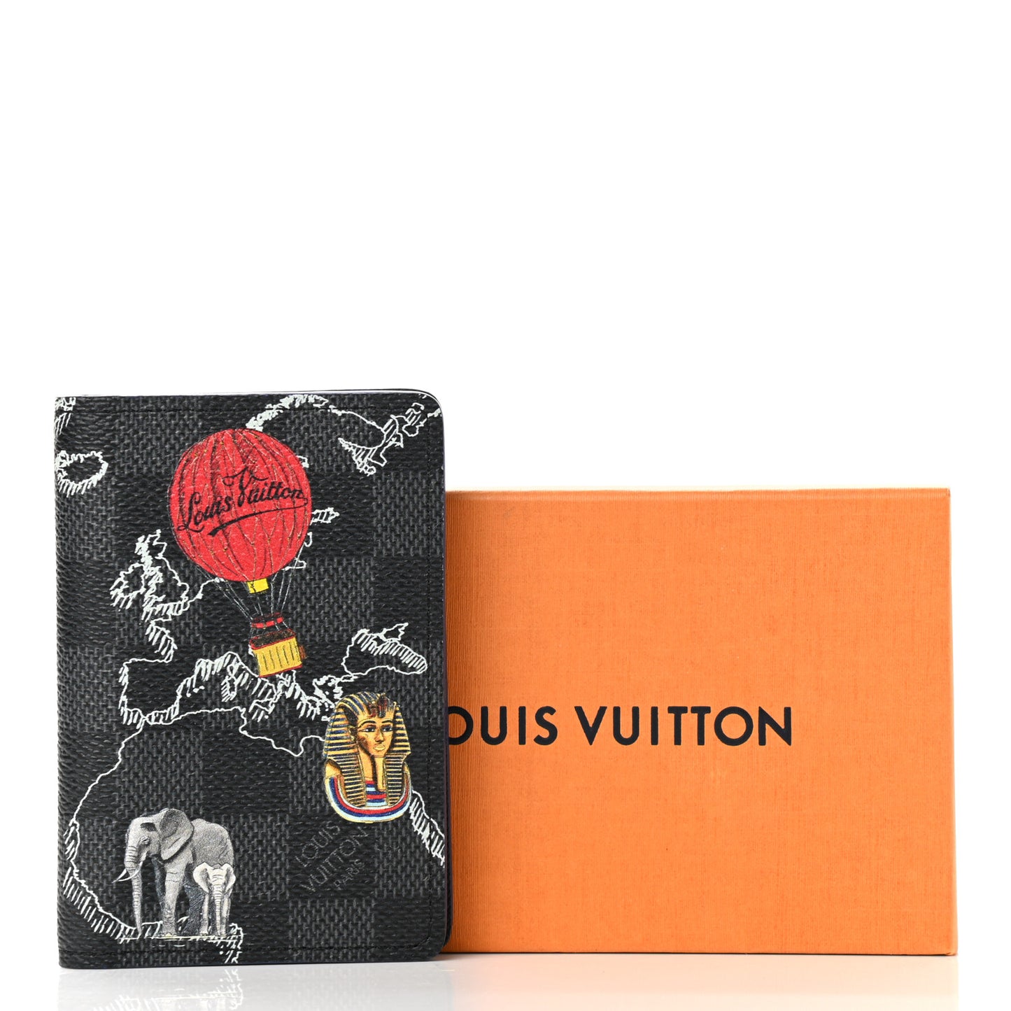 Damier Graphite World Map Pocket Organizer NM