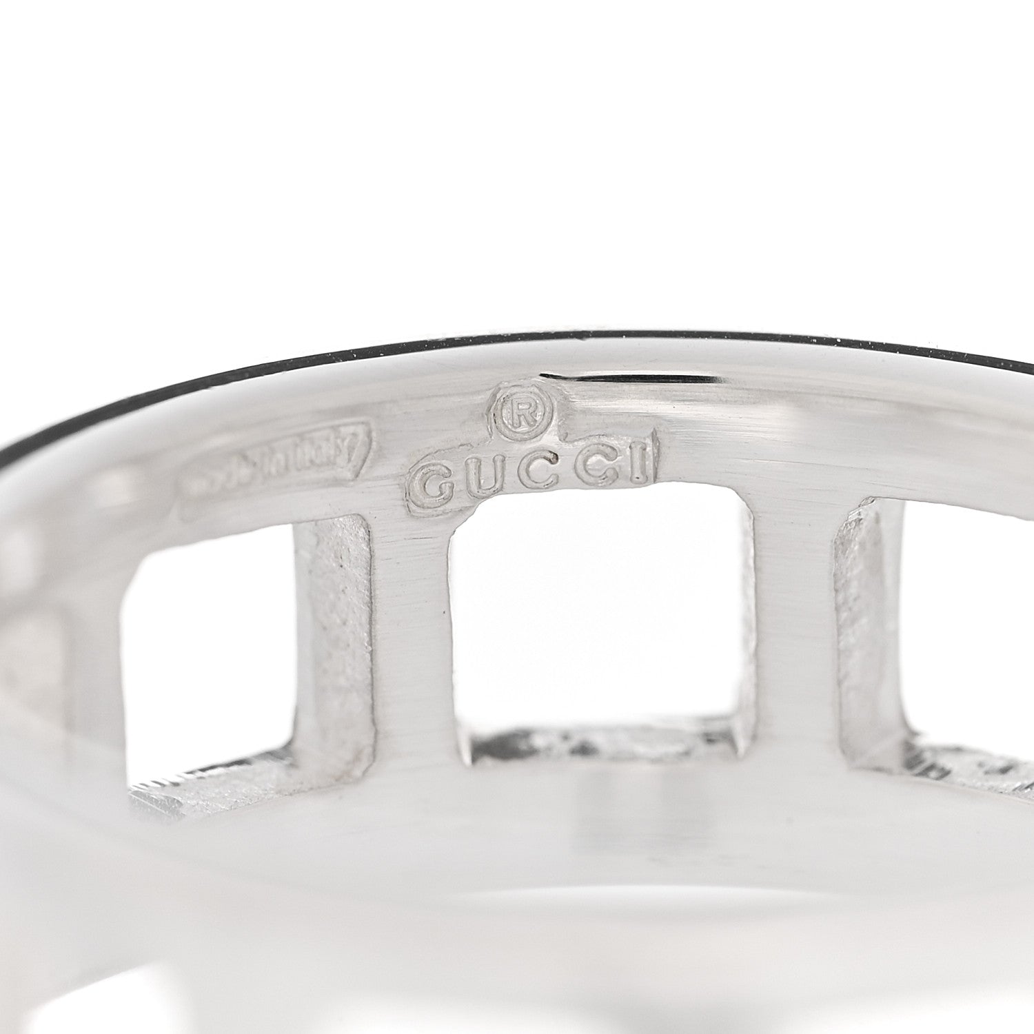 Gucci Sterling Silver Cutout Ring 52 6 5 of 5