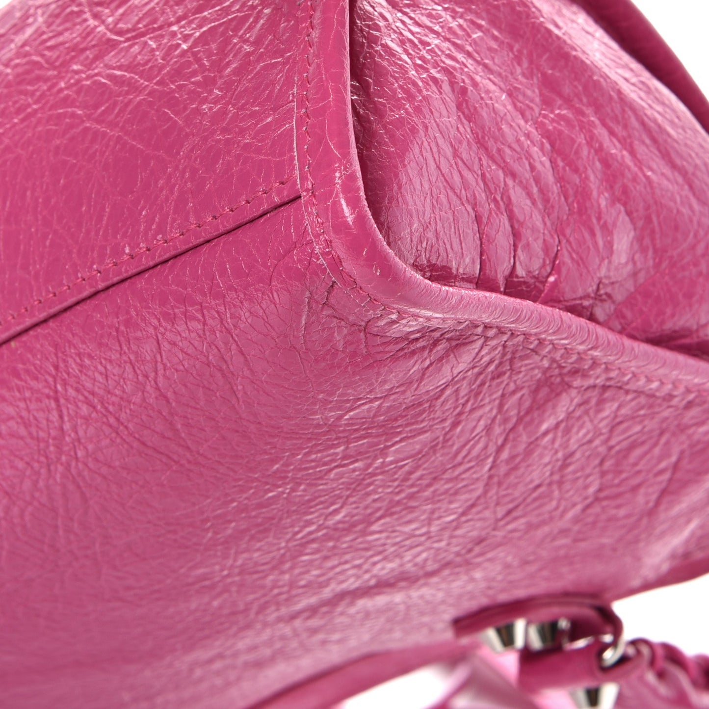 Agneau Classic Silver Hardware S City Rose Flamingo