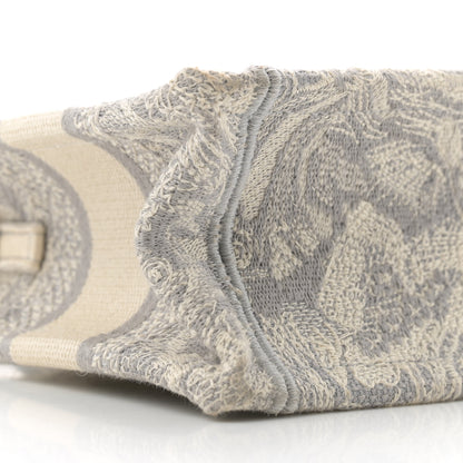Christian Dior Canvas Embroidered Toile De Jouy Reverse Mini Book Tote With Strap Grey 9 of 12