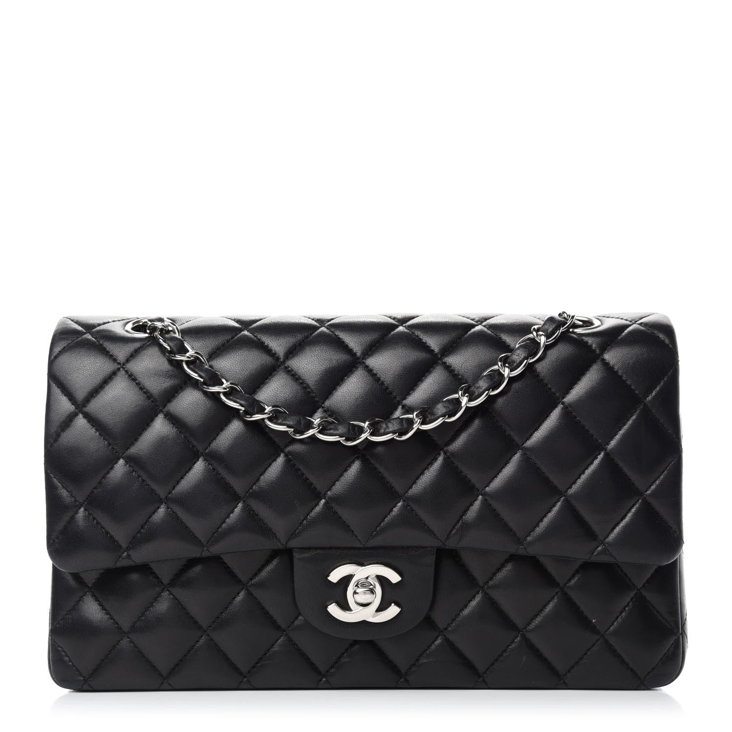 Chanel Lambskin Quilted Medium Double Flap Black 1 of 18