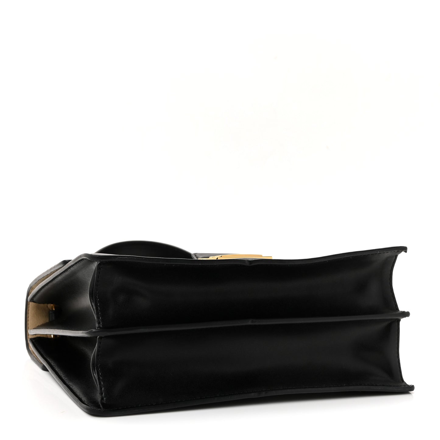 Vitello Liberty Bi-Color FF 1974 Embossed Kan U Shoulder Bag Black Maya