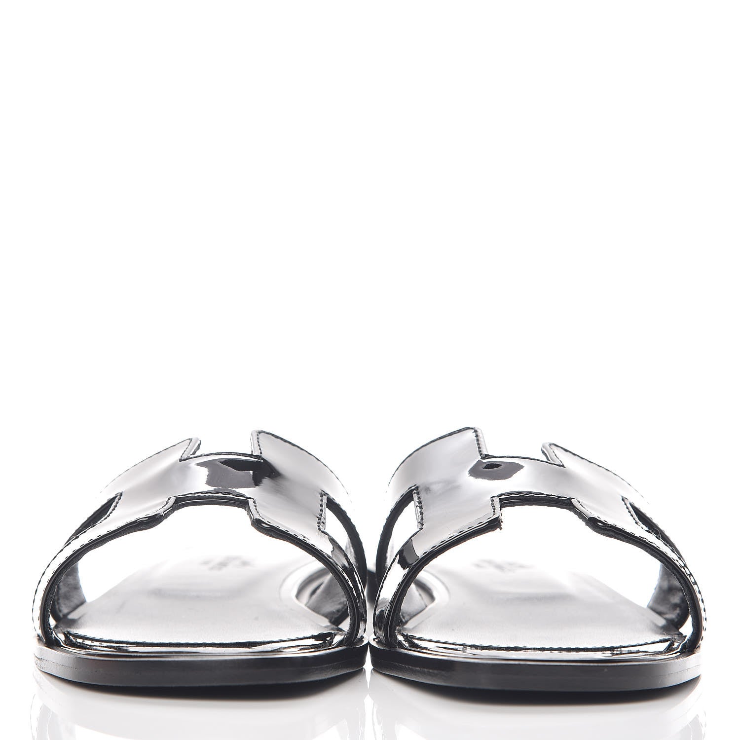 Hermes Patent Oran Sandals 36 Black 3 of 10