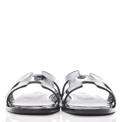 Hermes Patent Oran Sandals 36 Black 3 of 10