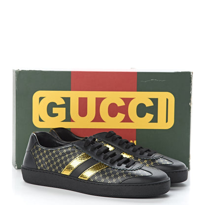 Gucci X DAPPER DAN Calfskin Laminated Ayers GG Micro Monogram Mens G74 Sneakers 9.5 Black 10 of 10