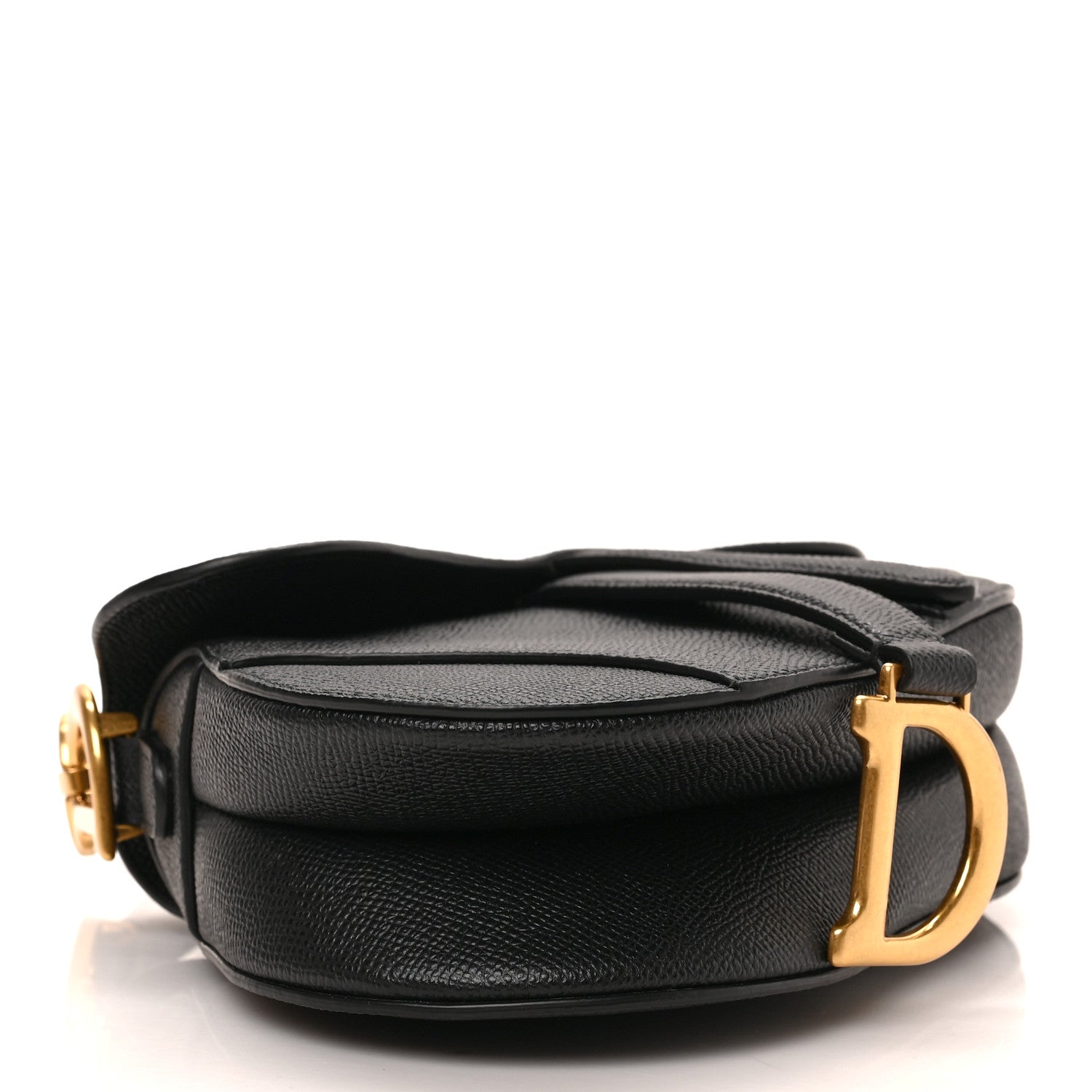 Christian Dior Grained Calfskin Mini Saddle Bag With Strap Black 4 of 8