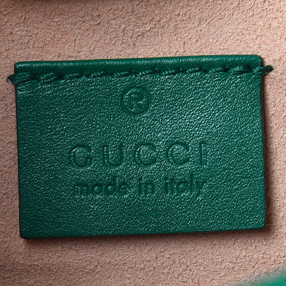 Gucci Calfskin Matelasse Super Mini GG Marmont Shoulder Bag Emerald Green 8 of 13
