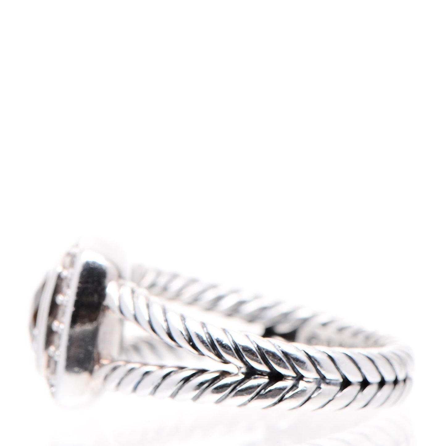 Sterling Silver Diamond White Topaz 7mm Petite Albion Ring 51 5.75