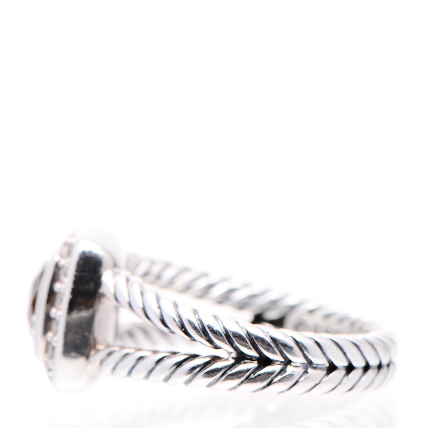 David Yurman Sterling Silver Diamond White Topaz 7mm Petite Albion Ring 51 5.75 4 of 7