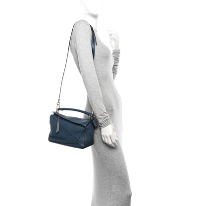 Loewe Calfskin Small Puzzle Bag Dark Blue 2 of 9
