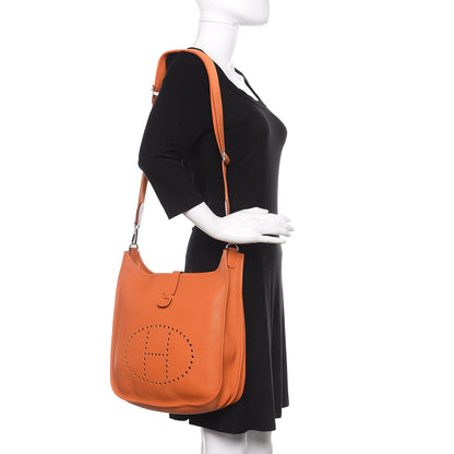 Hermes Taurillon Clemence Evelyne III GM Orange 2 of 13