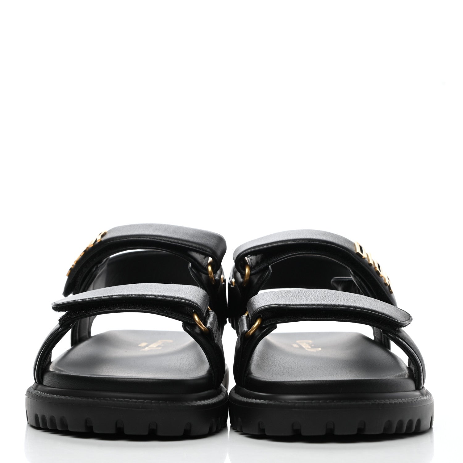 Christian Dior Lambskin Dioract Sandals 36.5 36 Black 2 of 7
