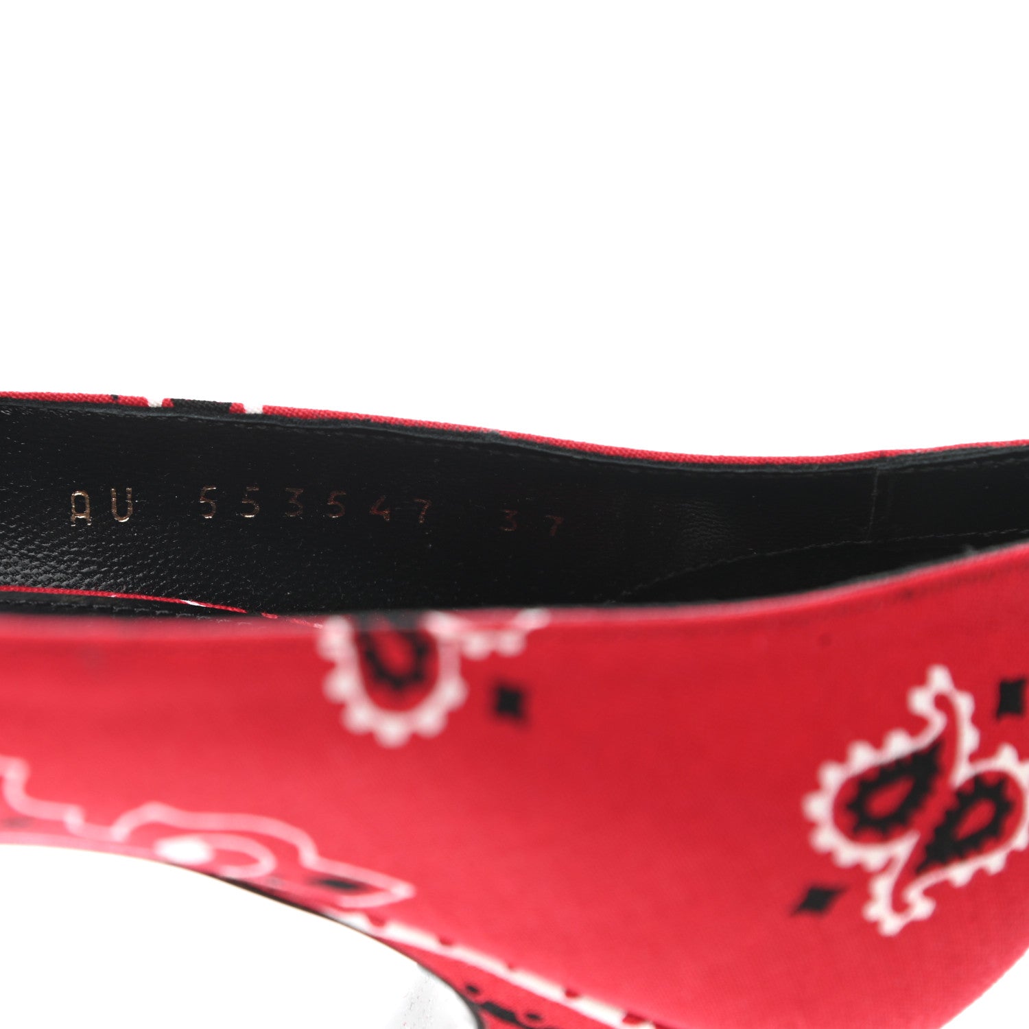Saint Laurent Bandana Charlotte Kitten Heel Pumps 37 Red 8 of 9