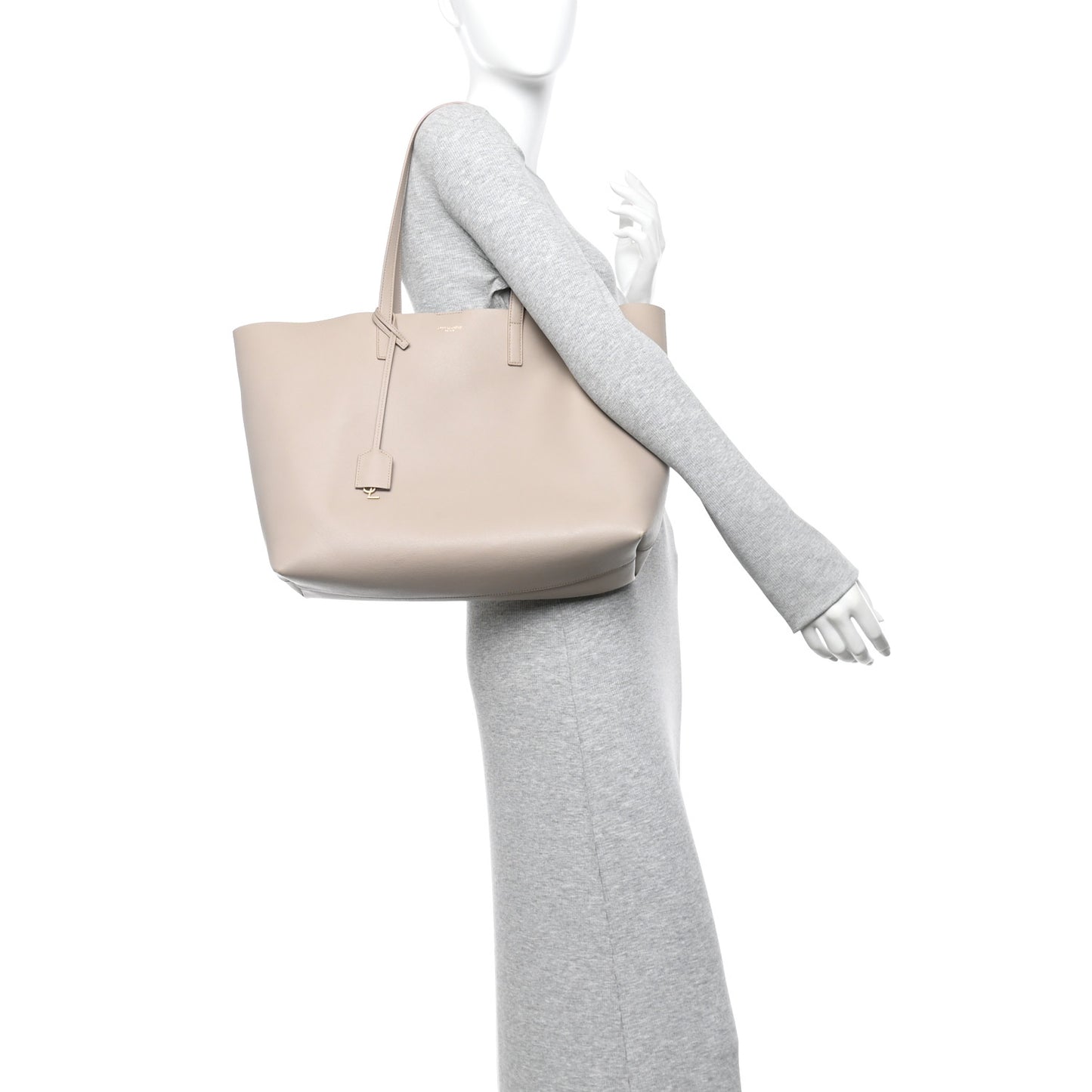 Calfskin Large Shopping Tote Dark Beige