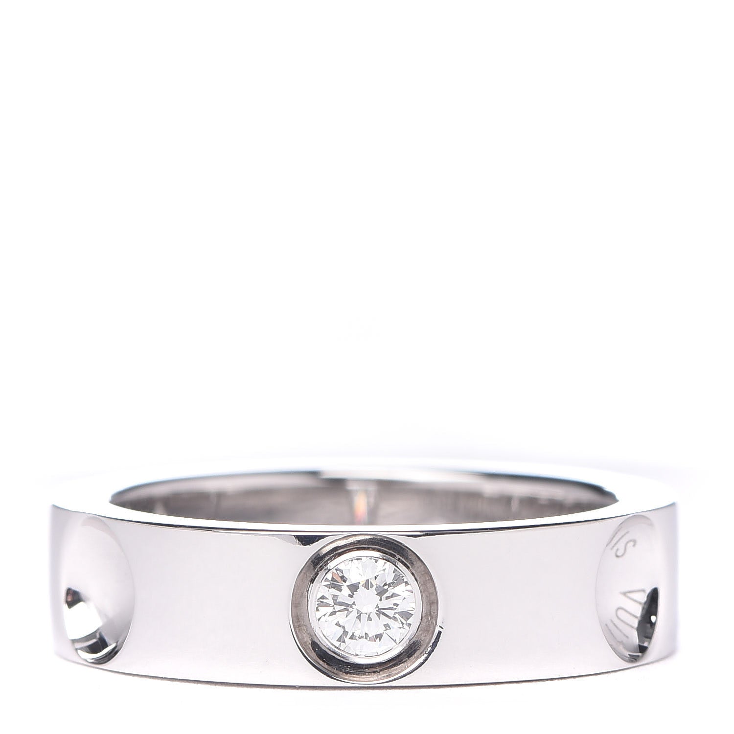 Louis Vuitton 18K White Gold Diamond Empreinte Ring 48 4.5 1 of 5