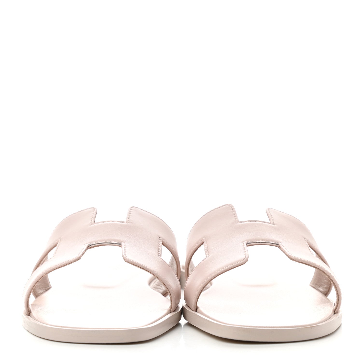 Hermes Box Calfskin Oran Sandals 37 Rose Pale 2 of 9