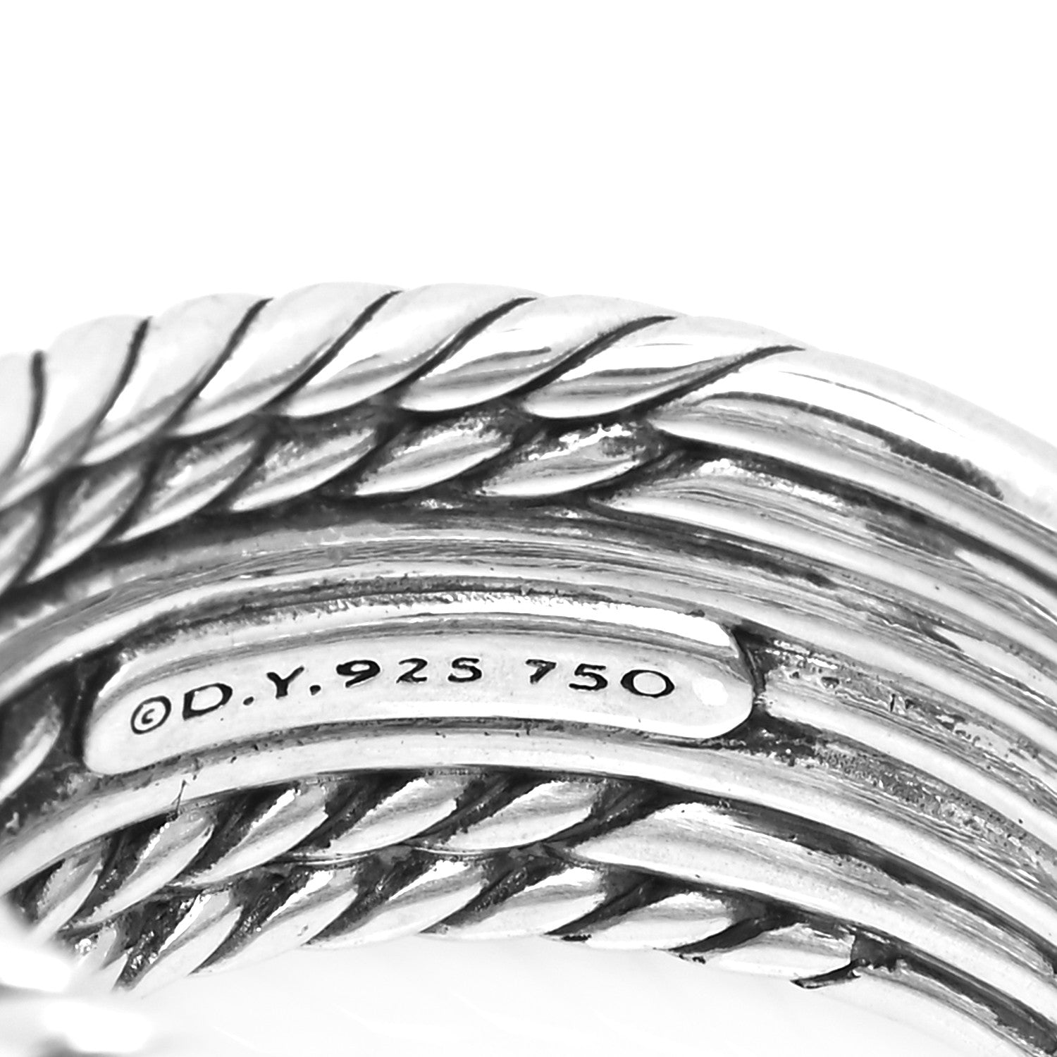 David Yurman Sterling Silver 18K Yellow Gold Double X Crossover Ring 57 8 4 of 4