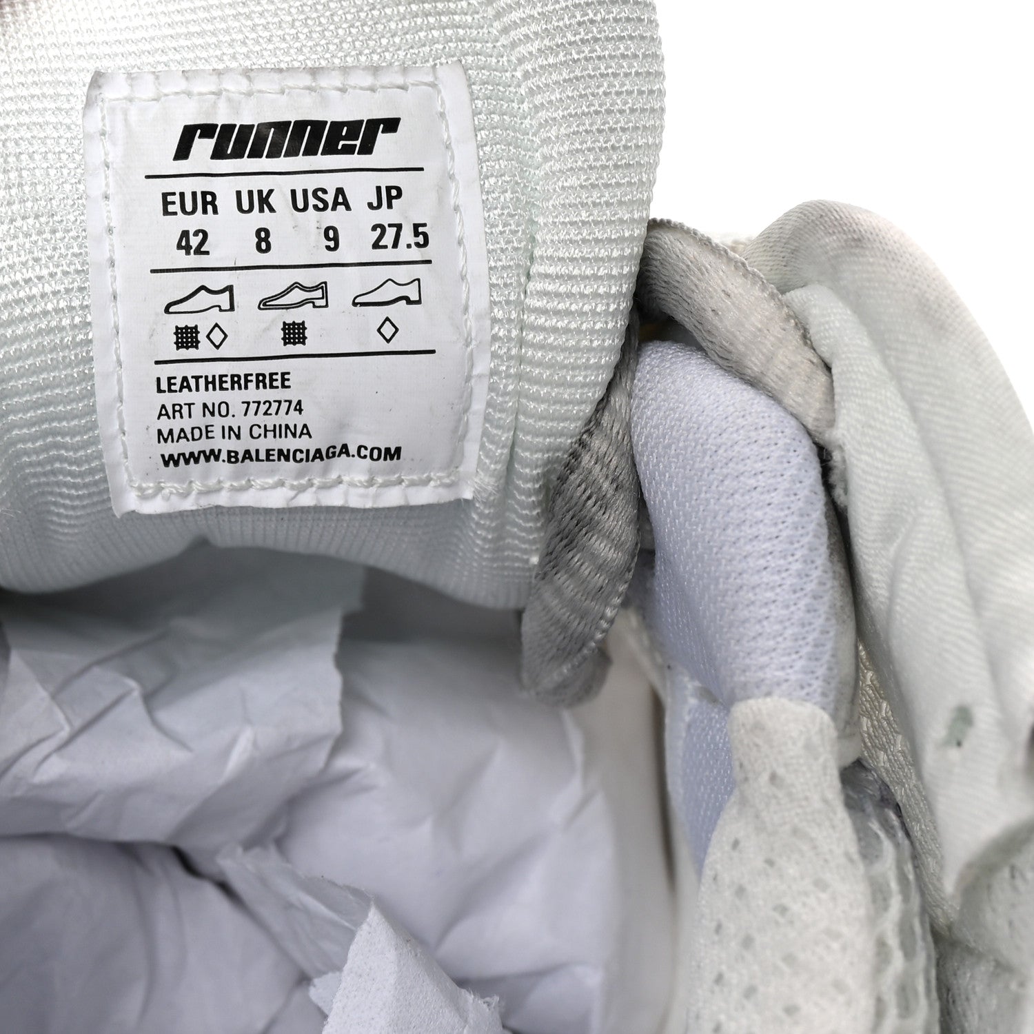 Balenciaga Mesh Rubber Graffiti Mens Runner Sneakers 42 White Blue 8 of 9
