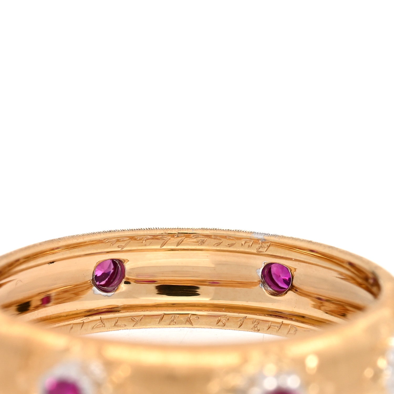 Buccellati 18K Yellow White Gold Ruby Macri Positano Eternelle Ring 51 5.75 4 of 5