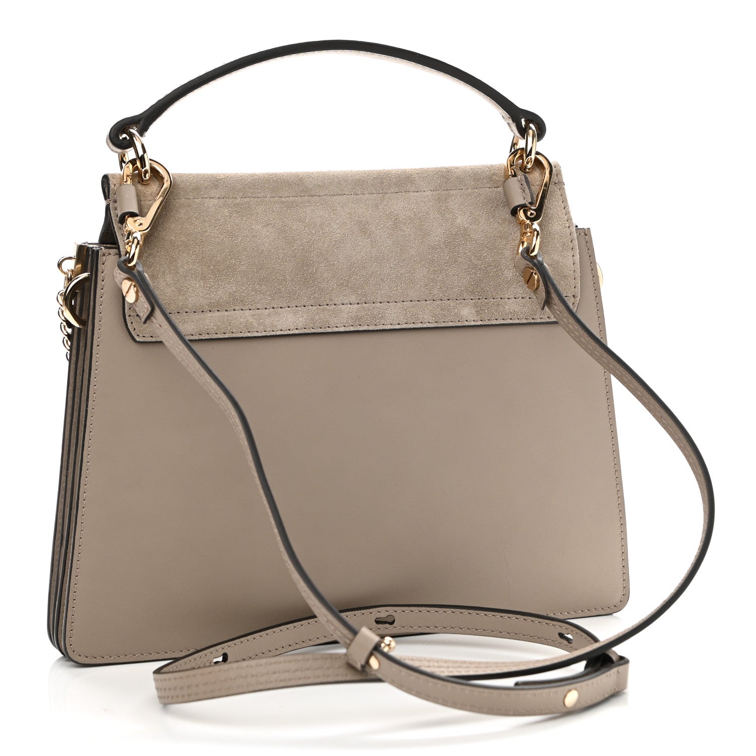 Chloe Suede Calfskin Small Faye Top Handle Bag Motty Grey 3 of 10