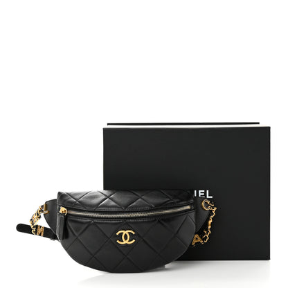Chanel Lambskin Enamel Quilted Waist Bag Black 11 of 11