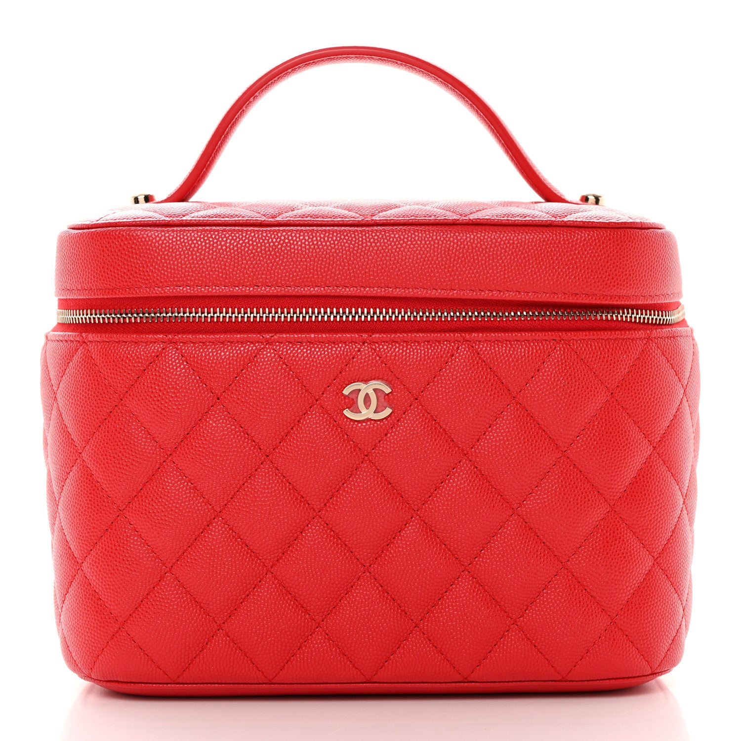 Chanel Caviar Quilted Large Vanity Pouch Red 2 of 11