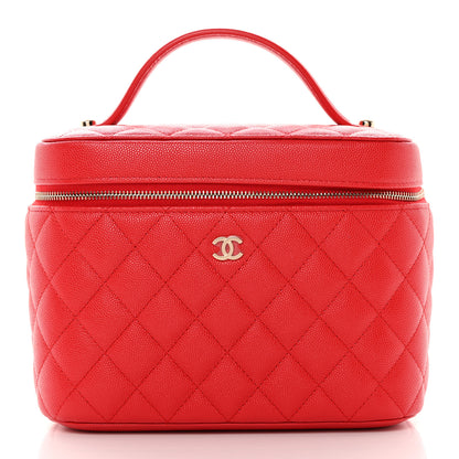 Chanel Caviar Quilted Large Vanity Pouch Red 2 of 11