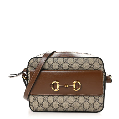 Gucci GG Supreme Monogram Small Horsebit 1955 Shoulder Bag Beige Brown Sugar 1 of 11