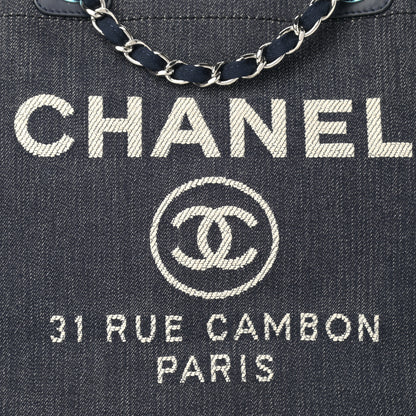 Chanel Denim Medium Deauville Tote Dark Blue 7 of 11