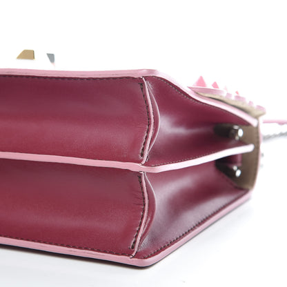 Fendi Vitello Liberty Scalloped Studded Small Kan I Shoulder Bag Black Cherry Multicolor 6 of 10