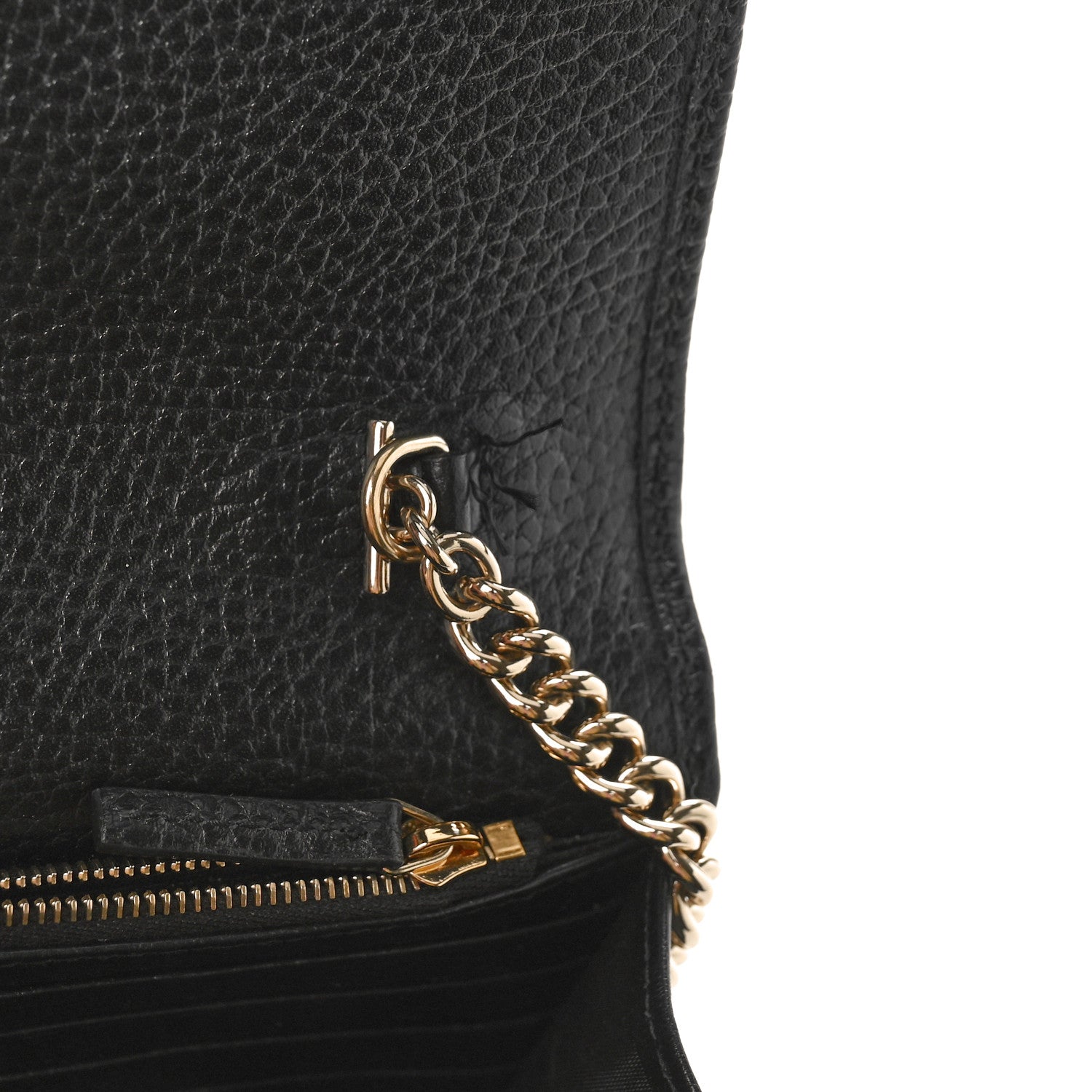 Gucci Dollar Calfskin Interlocking G Chain Wallet Black 9 of 9
