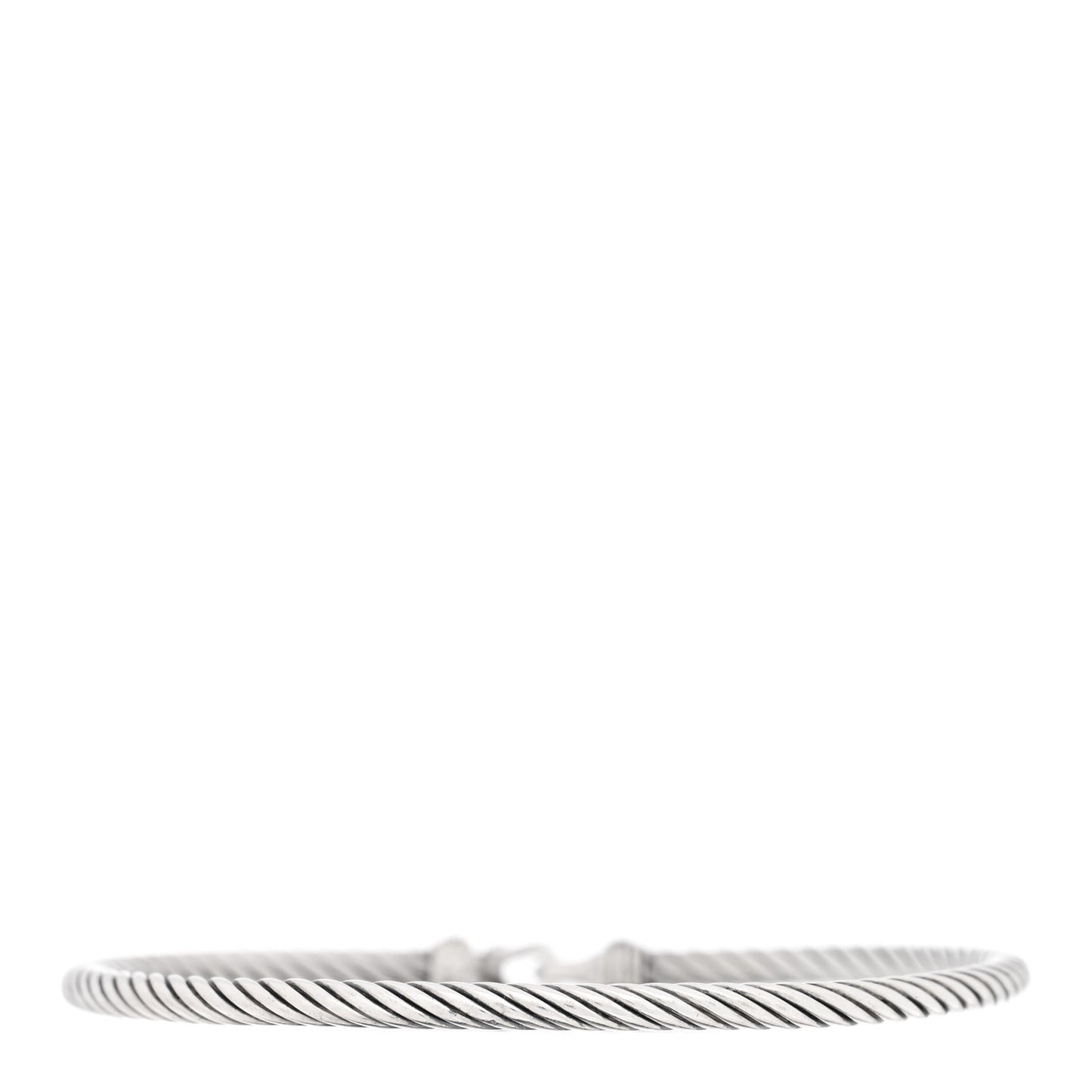 Sterling Silver Diamond 3mm Cable Buckle Bracelet
