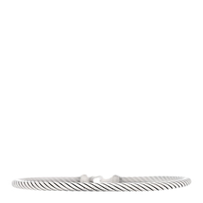David Yurman Sterling Silver Diamond 3mm Cable Buckle Bracelet 2 of 3