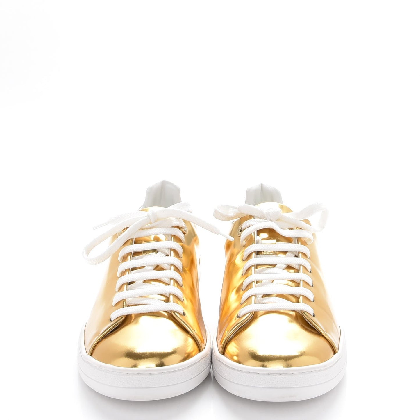 Metallic Calfskin Frontrow Sneakers 37.5 Gold