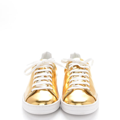 Louis Vuitton Metallic Calfskin Frontrow Sneakers 37.5 Gold 2 of 10
