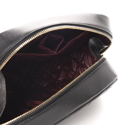 Chanel Caviar Quilted Curvy Pouch Cosmetic Case Black 5 of 9