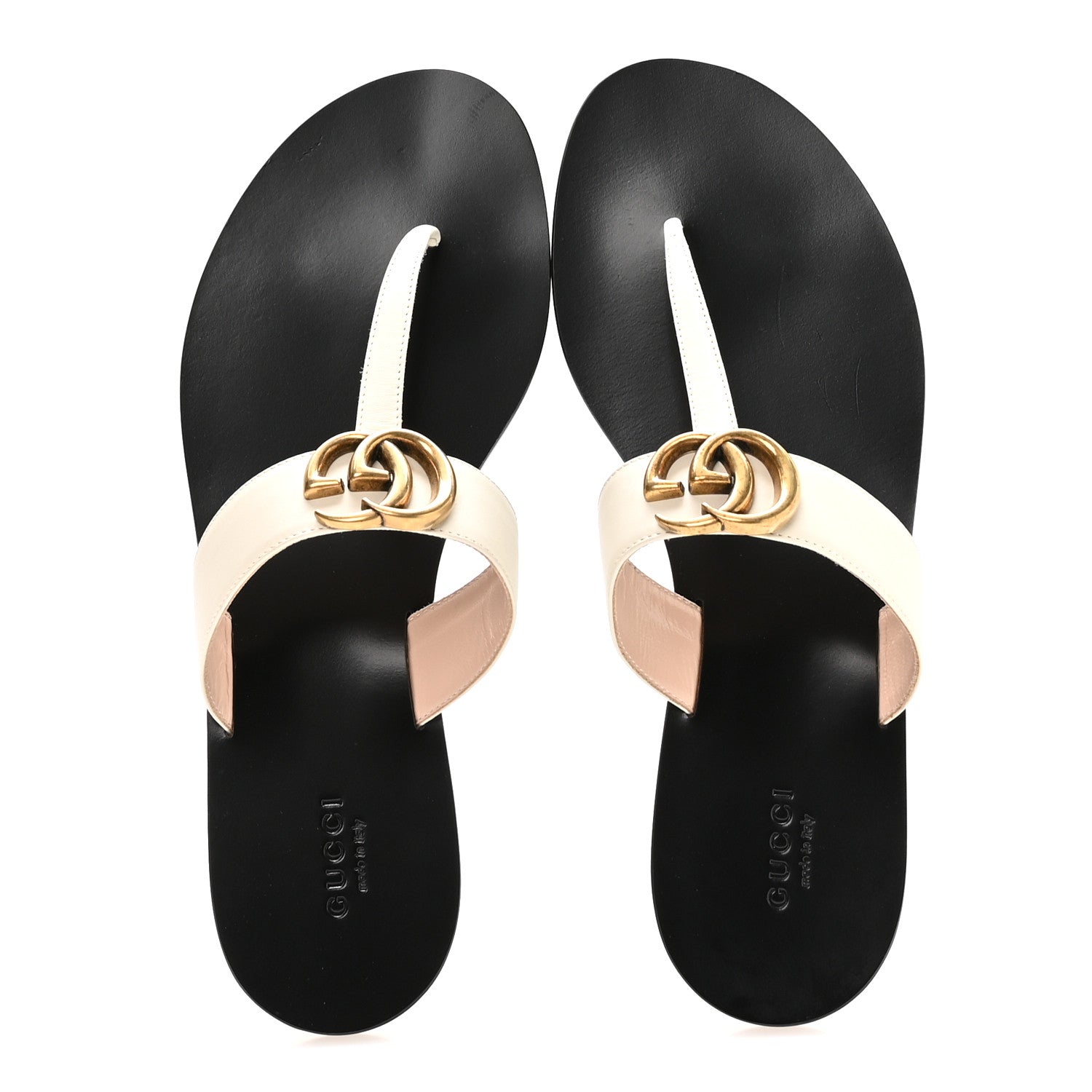 Gucci Calfskin GG Marmont Thong Sandals 40 Mystic White 4 of 16