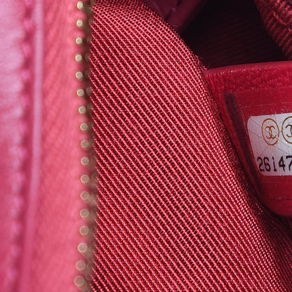 Chanel Aged Calfskin Chevron Quilted Small Gabrielle Hobo Dark Pink 7 of 10