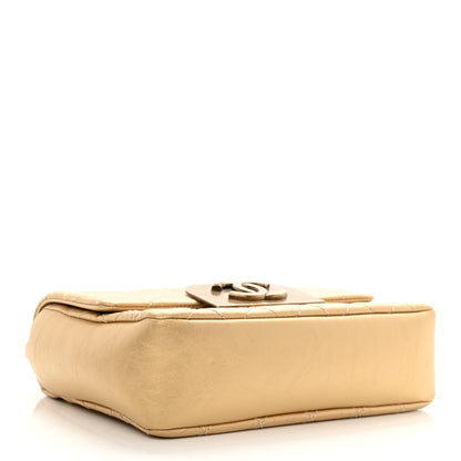 Chanel Metallic Aged Calfskin Quilted CC Square Flap Light Gold 4 of 9