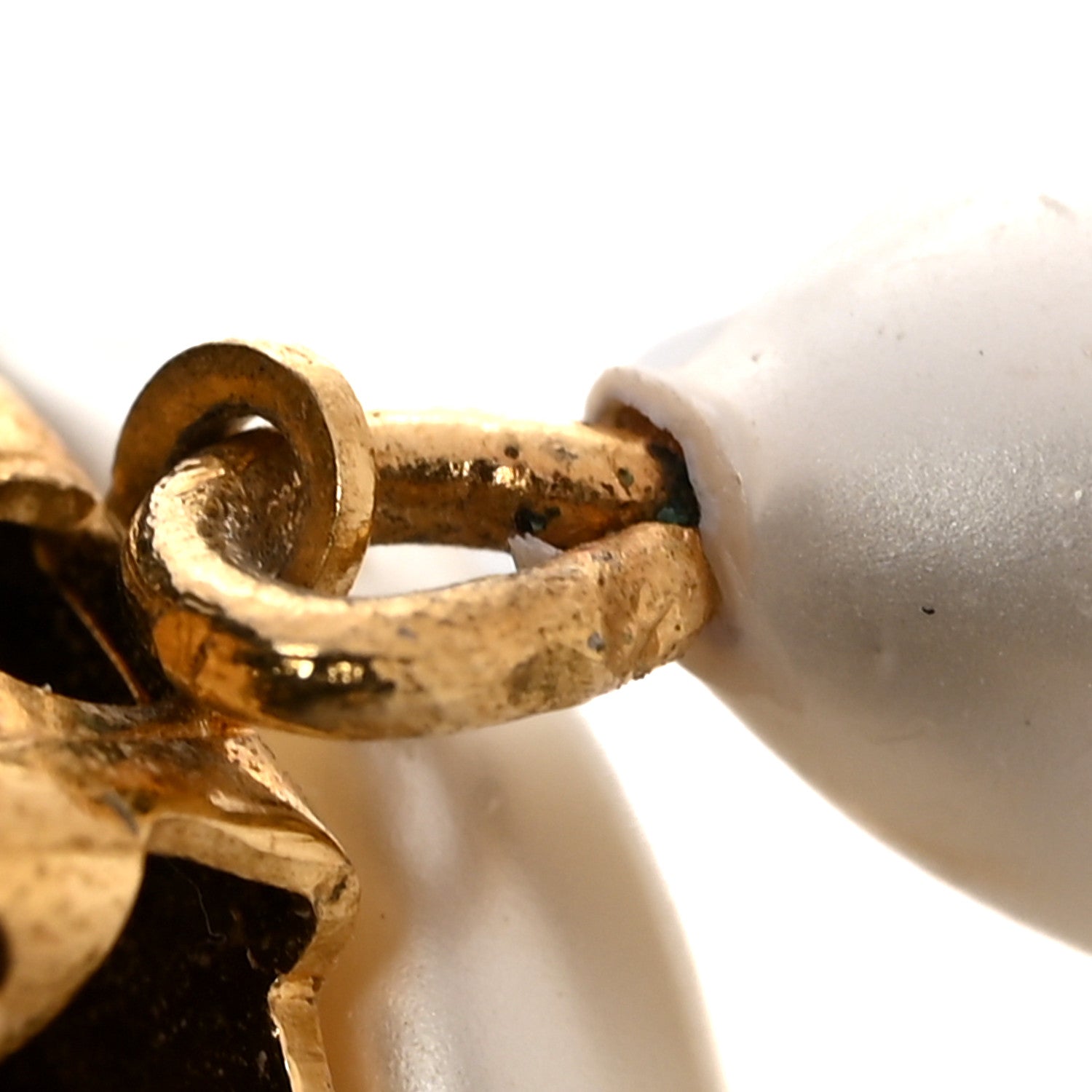 Chanel Pearl CC Drop Clip On Earrings Gold 5 of 5
