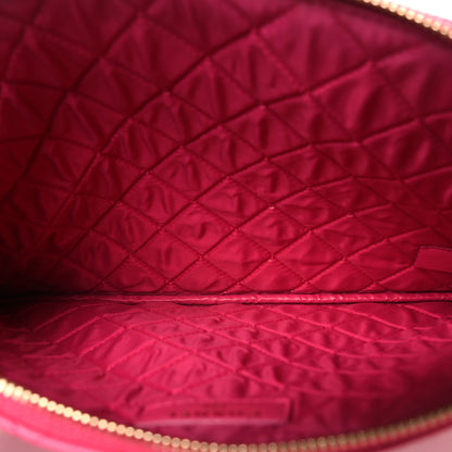 Chanel Lambskin Quilted Medium Cosmetic Case Dark Pink 5 of 7
