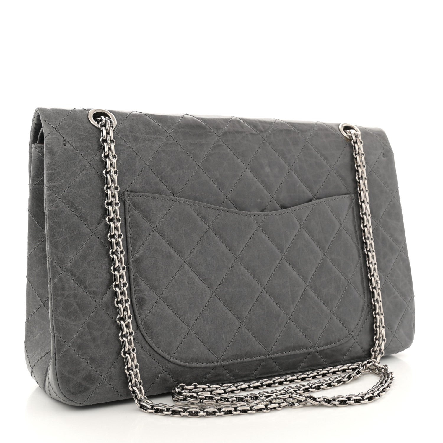 Chanel Aged Calfskin Quilted 50th Anniversary 2.55 Reissue 227 Flap Grey 3 of 17