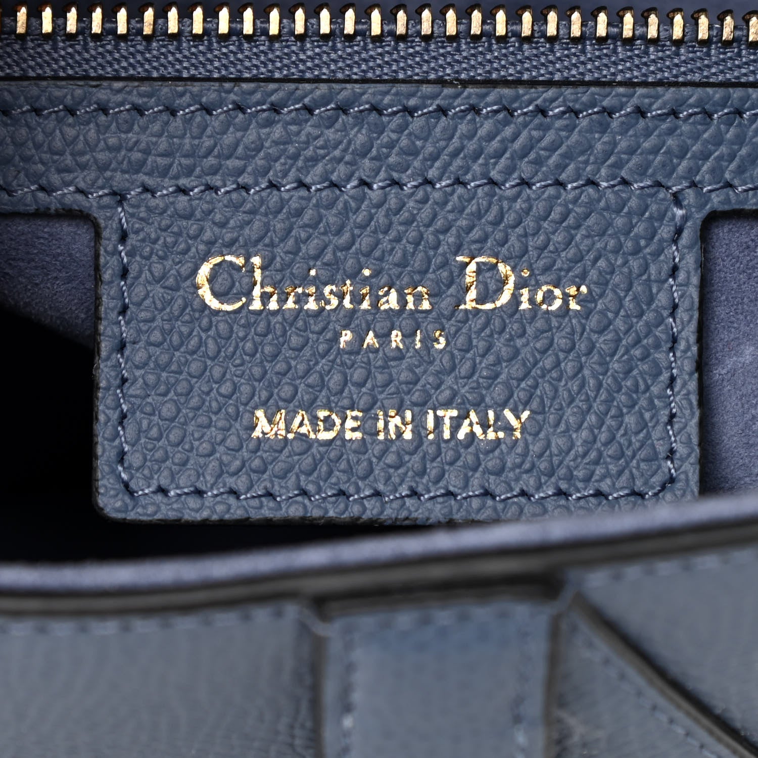 Christian Dior Grained Calfskin Saddle Bag Denim Blue 6 of 11