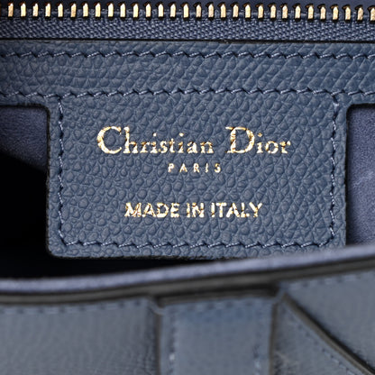 Christian Dior Grained Calfskin Saddle Bag Denim Blue 6 of 11