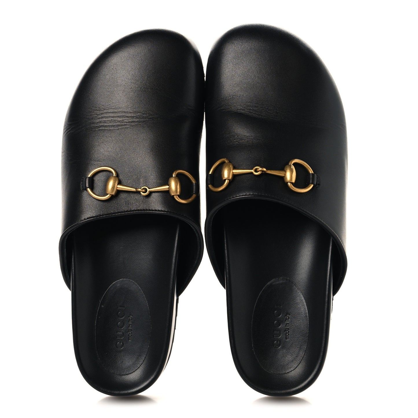Jakarta Calfskin Womens Horsebit Slippers 39 Black