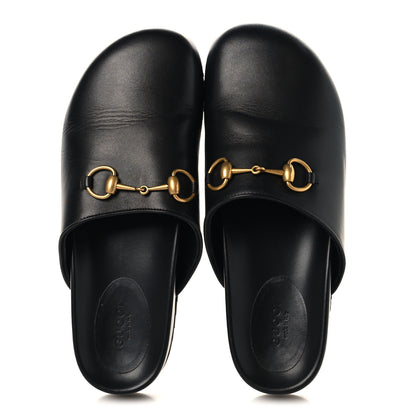 Gucci Jakarta Calfskin Womens Horsebit Slippers 39 Black 2 of 10