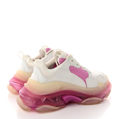 Balenciaga Fabric Mesh Clear Sole Womens Triple S Sneakers 38 White Pink 4 of 11