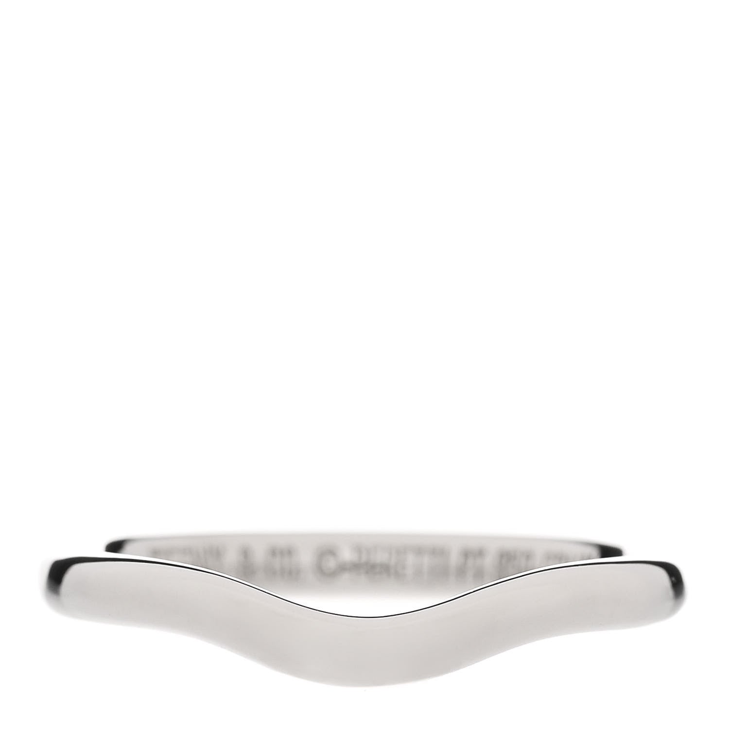 Tiffany Platinum 2mm Elsa Peretti Wedding Band Ring 47 4.25 1 of 5
