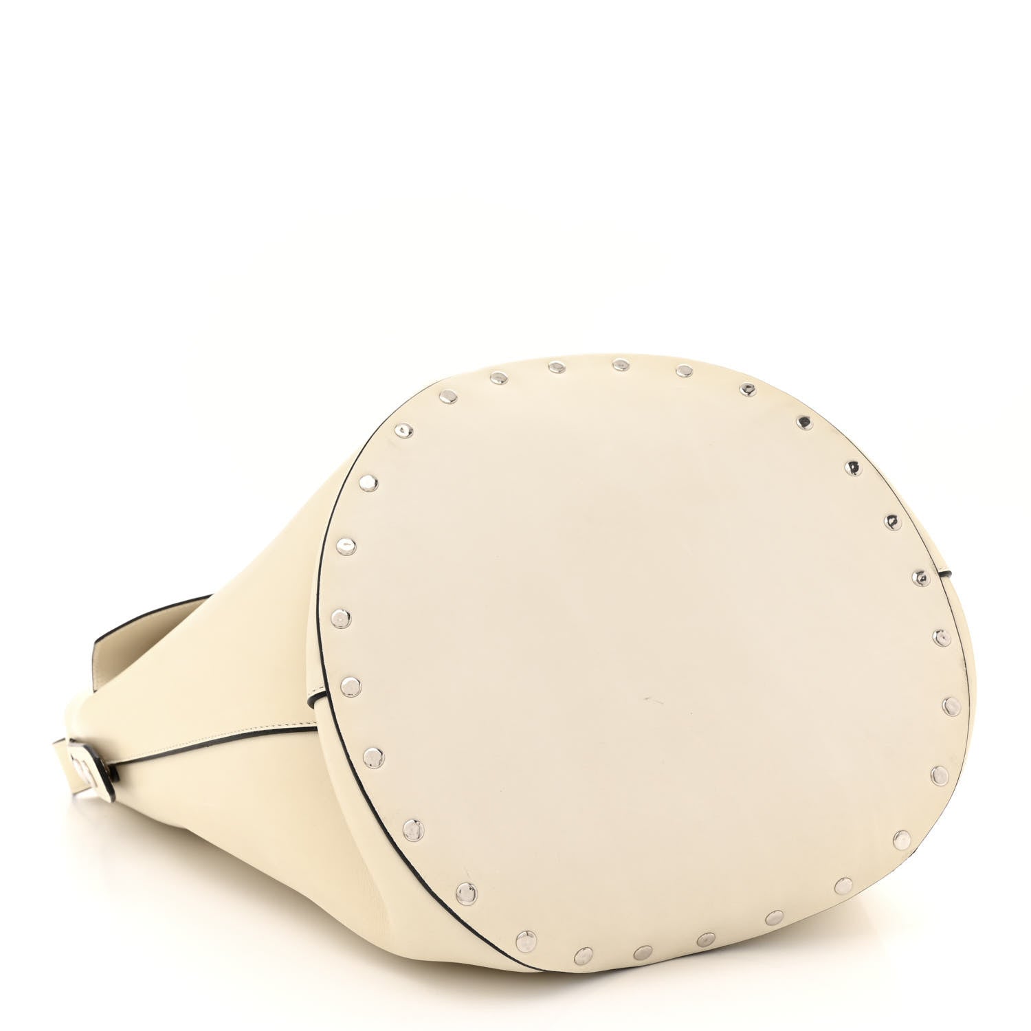 Celine Natural Calfskin Biker Bucket Shoulder Bag White Dark Green 4 of 15